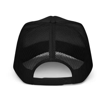 The Launch - Black Embroidered Foam Trucker Hat