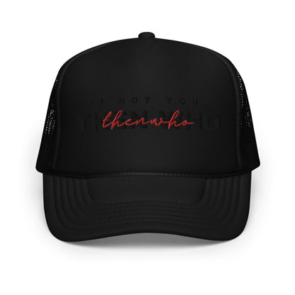 The Launch - Black Embroidered Foam Trucker Hat