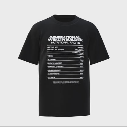 Generational Wealth Builder Nutritional Facts Tee