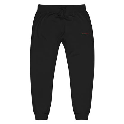 The Launch Mini - Black Embroidered Unisex Sweatpants